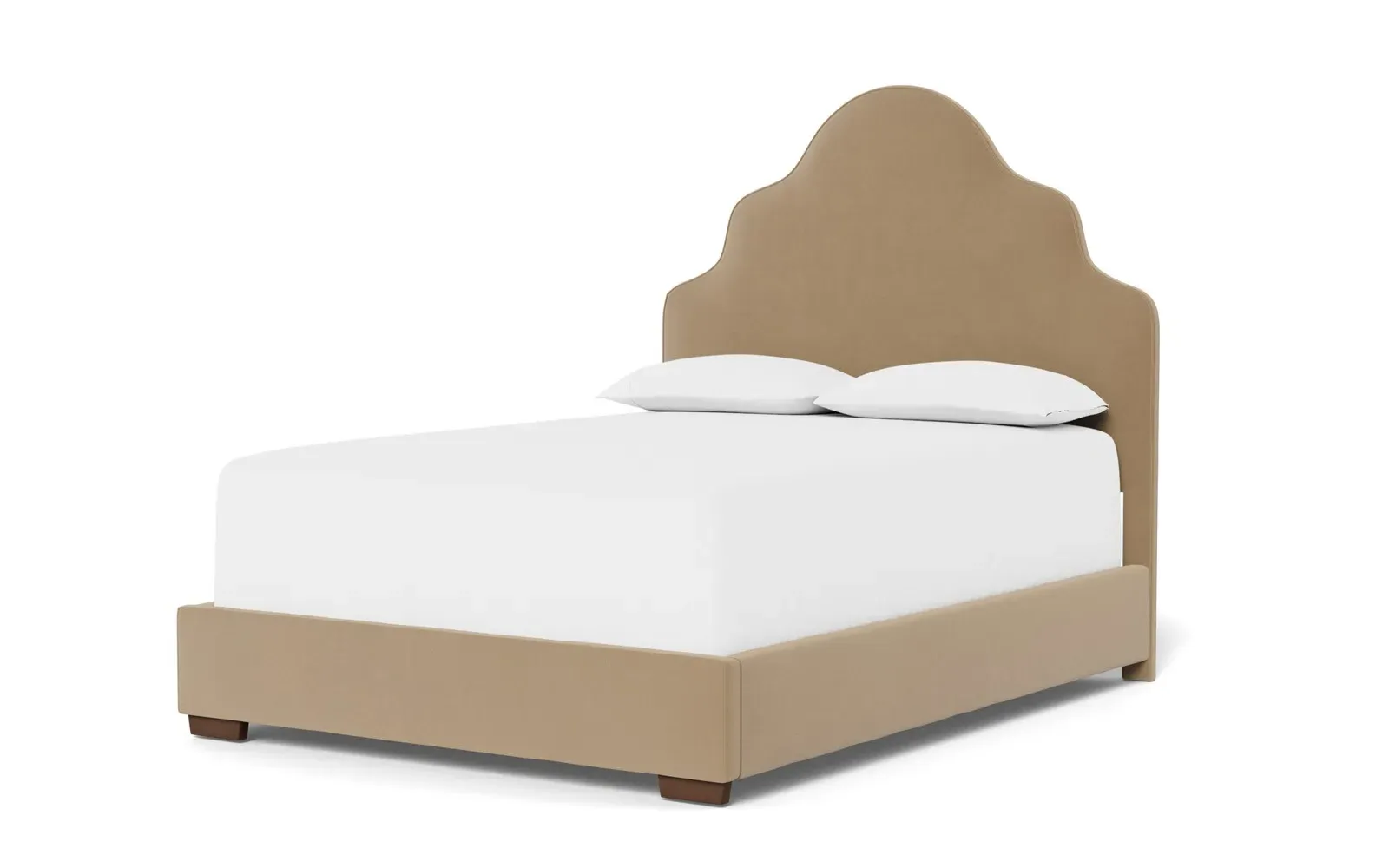 Aubriella King Size Bed Frame - Sand Dune, Velvet