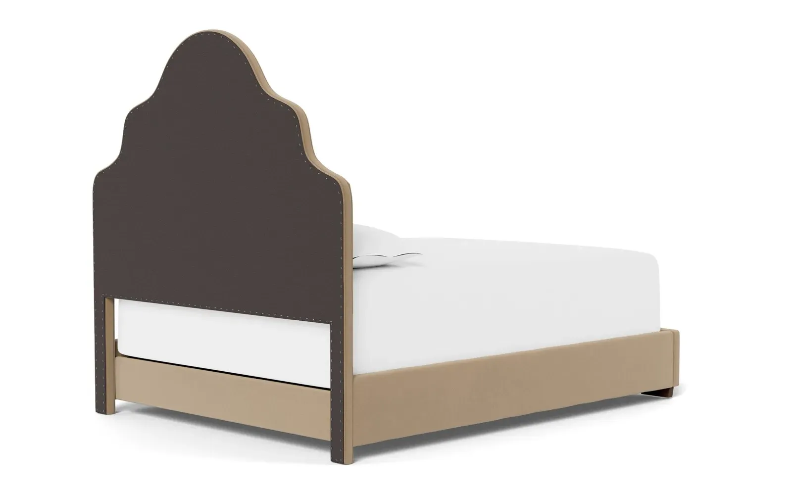 Aubriella King Size Bed Frame - Sand Dune, Velvet