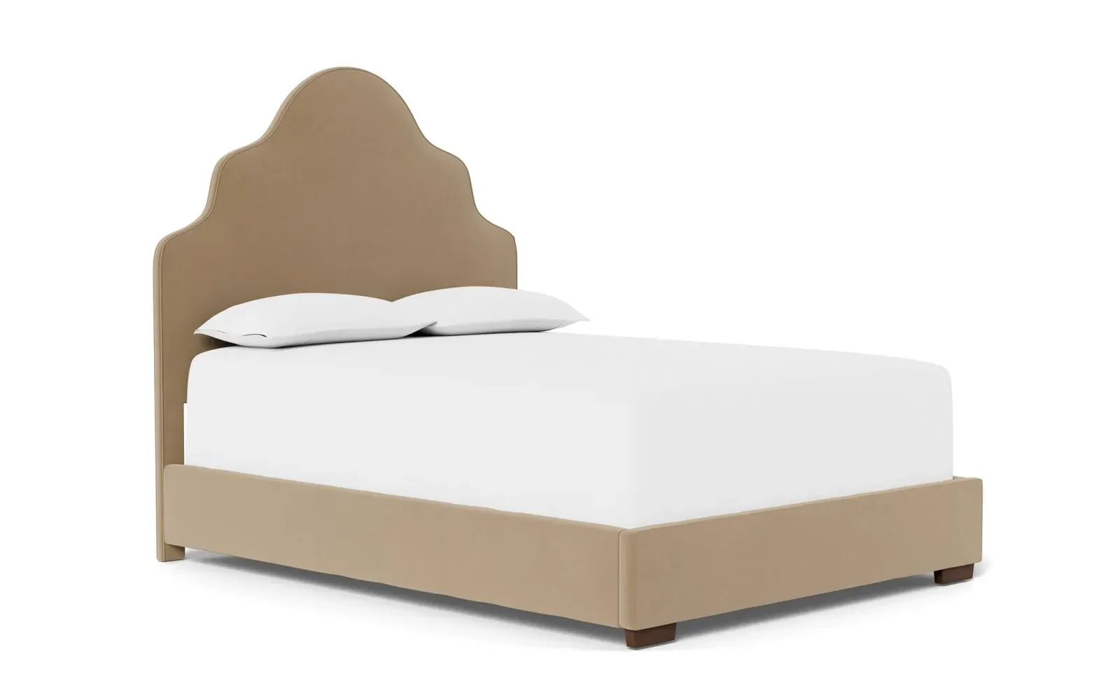 Aubriella King Size Bed Frame - Sand Dune, Velvet