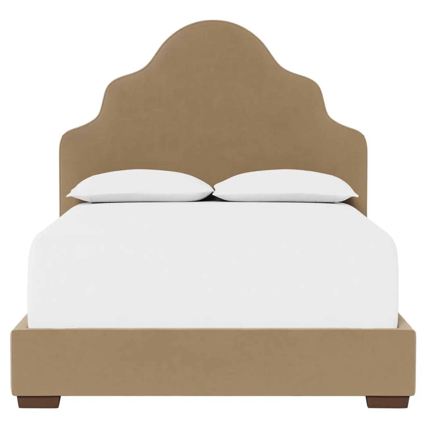 Aubriella King Size Bed Frame - Sand Dune, Velvet