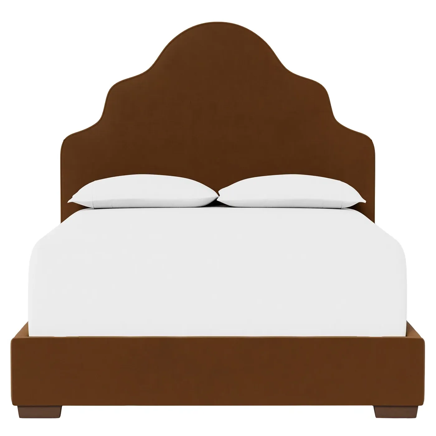 Aubriella King Size Bed Frame - Spice, Velvet