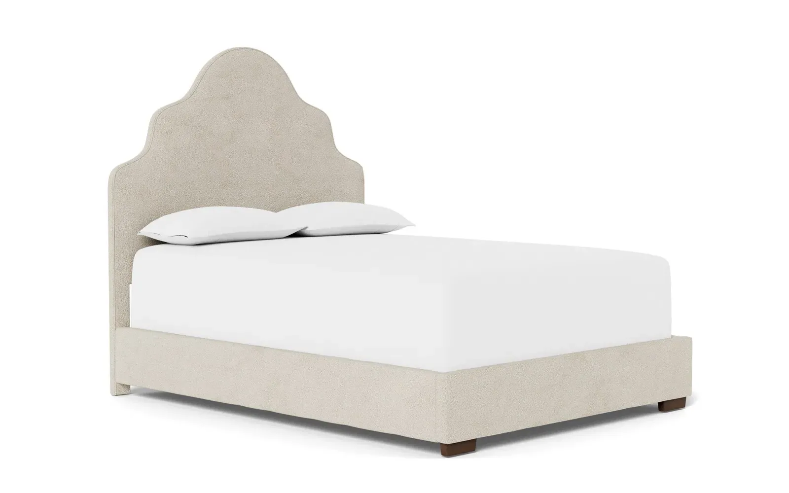 Aubriella King Size Bed Frame - Sugar Cookie, Boucle