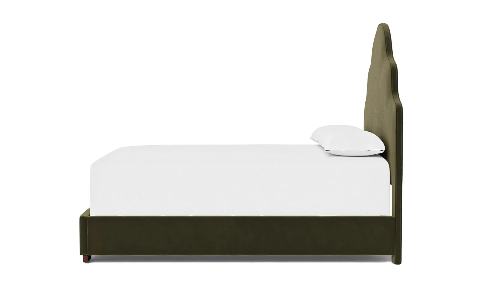 Aubriella Queen Size Bed Frame - Boxwood Green, Velvet