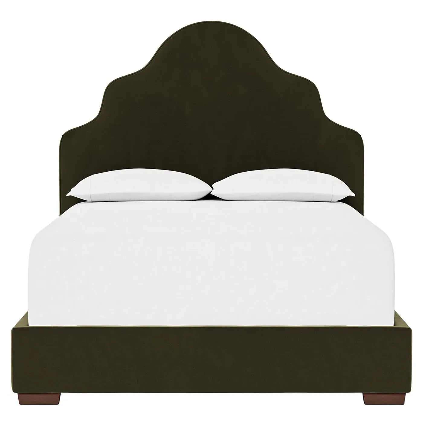 Aubriella Queen Size Bed Frame - Boxwood Green, Velvet image