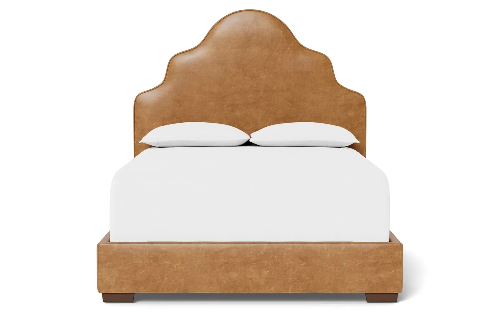 Aubriella Queen Size Bed Frame - Caramel, Leather