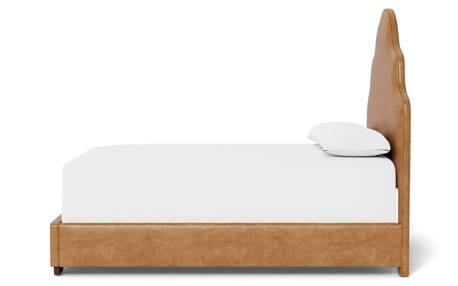 Aubriella Queen Size Bed Frame - Caramel, Leather