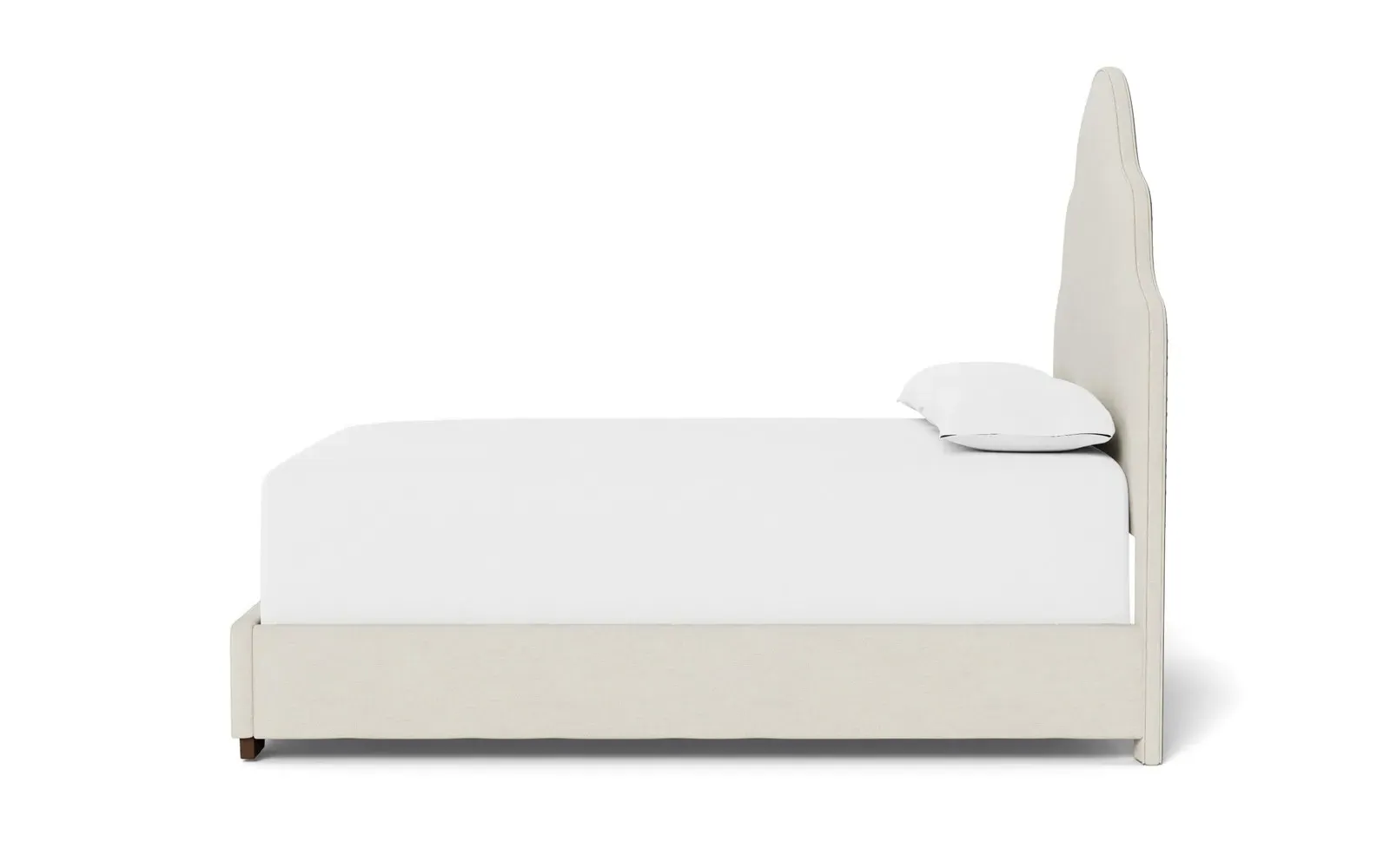 Aubriella Queen Size Bed Frame - Heathered Ivory, Chenille