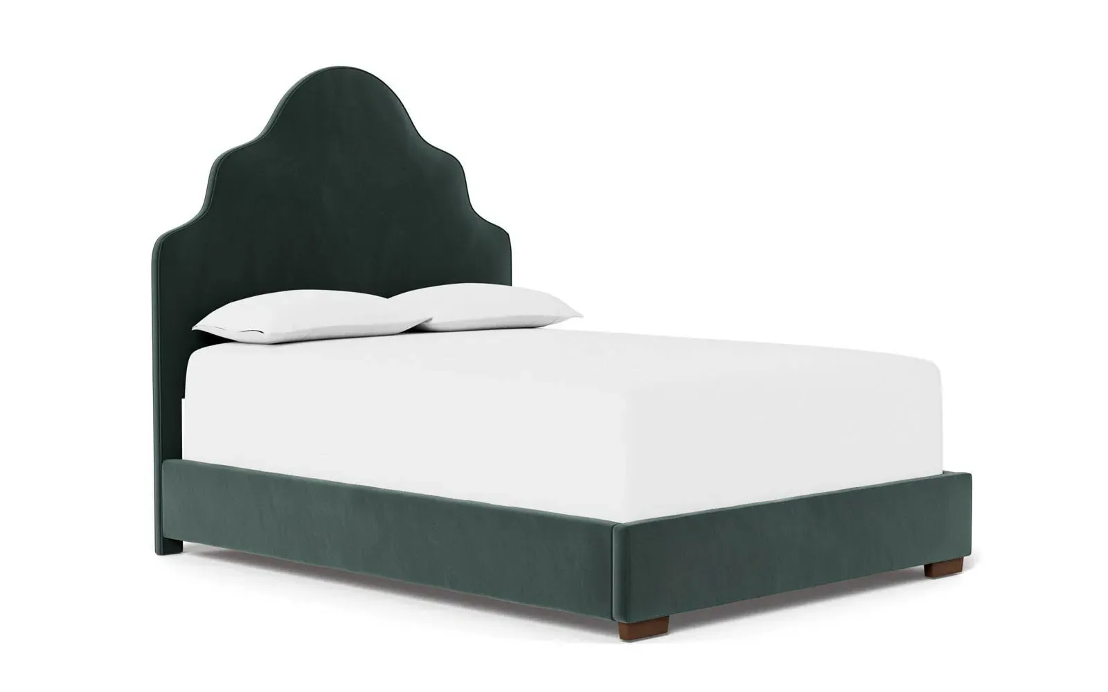 Aubriella Queen Size Bed Frame - Lagoon, Velvet