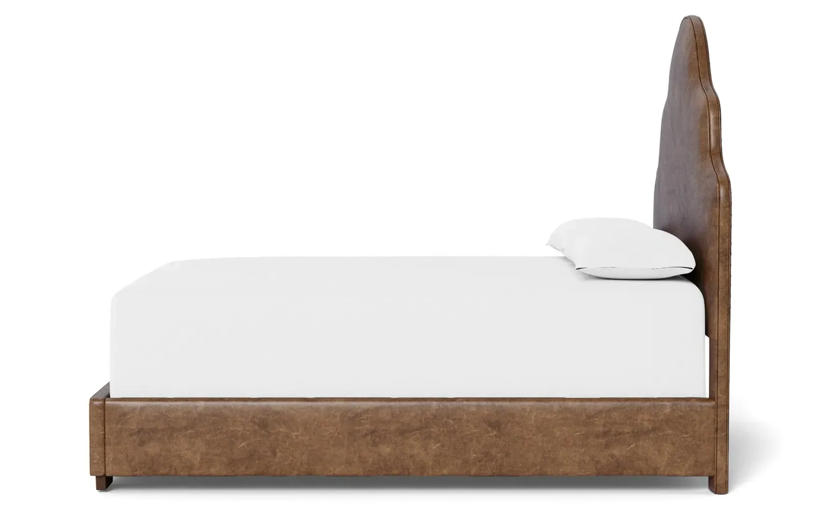 Aubriella Queen Size Bed Frame - Milk Chocolate, Leather