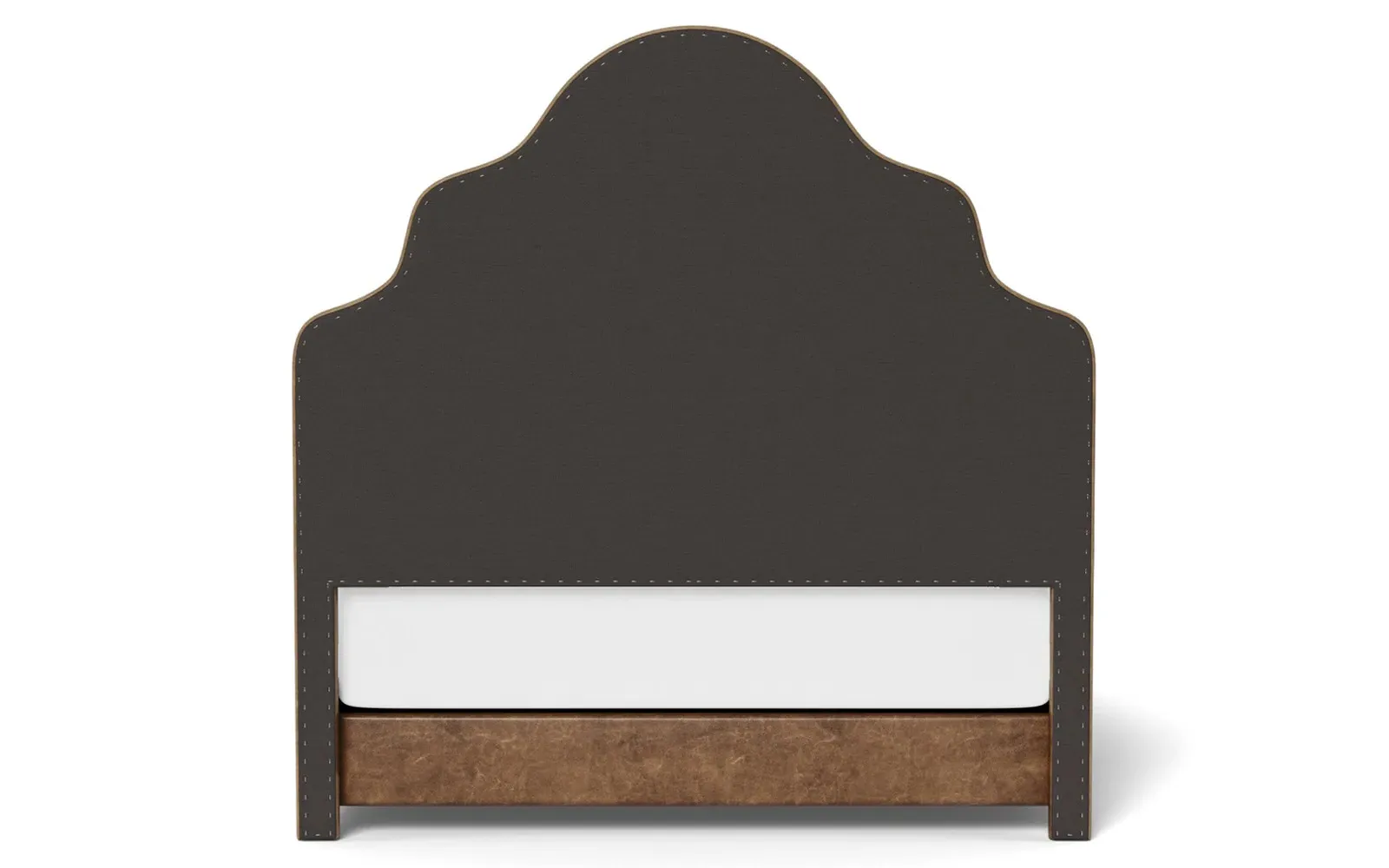 Aubriella Queen Size Bed Frame - Milk Chocolate, Leather