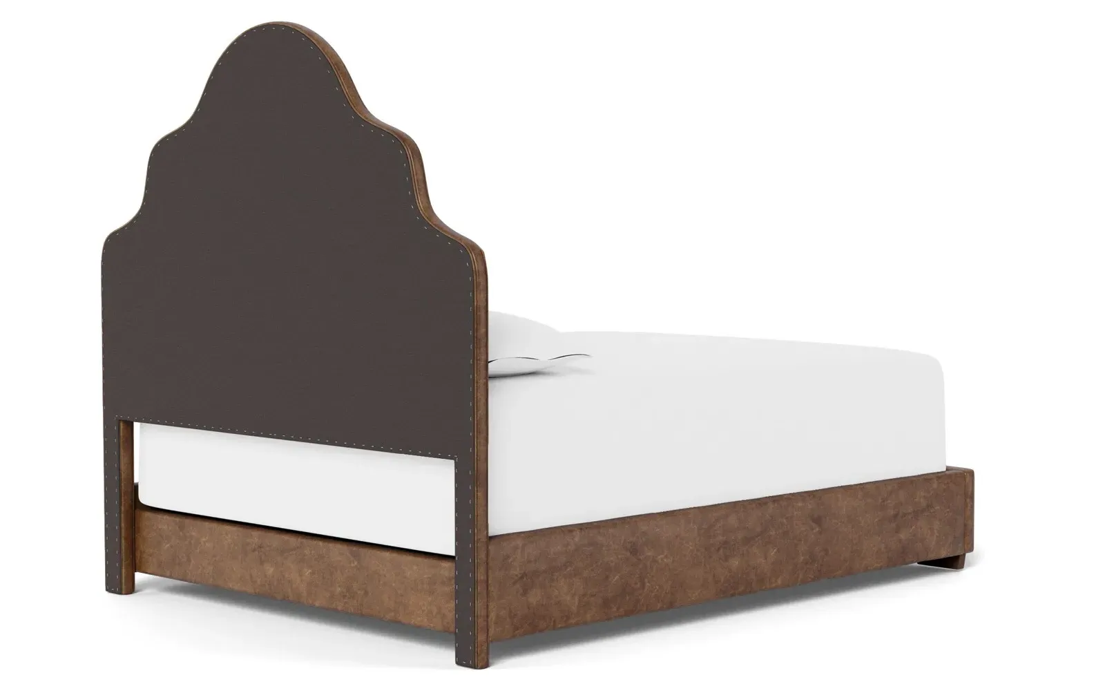 Aubriella Queen Size Bed Frame - Milk Chocolate, Leather