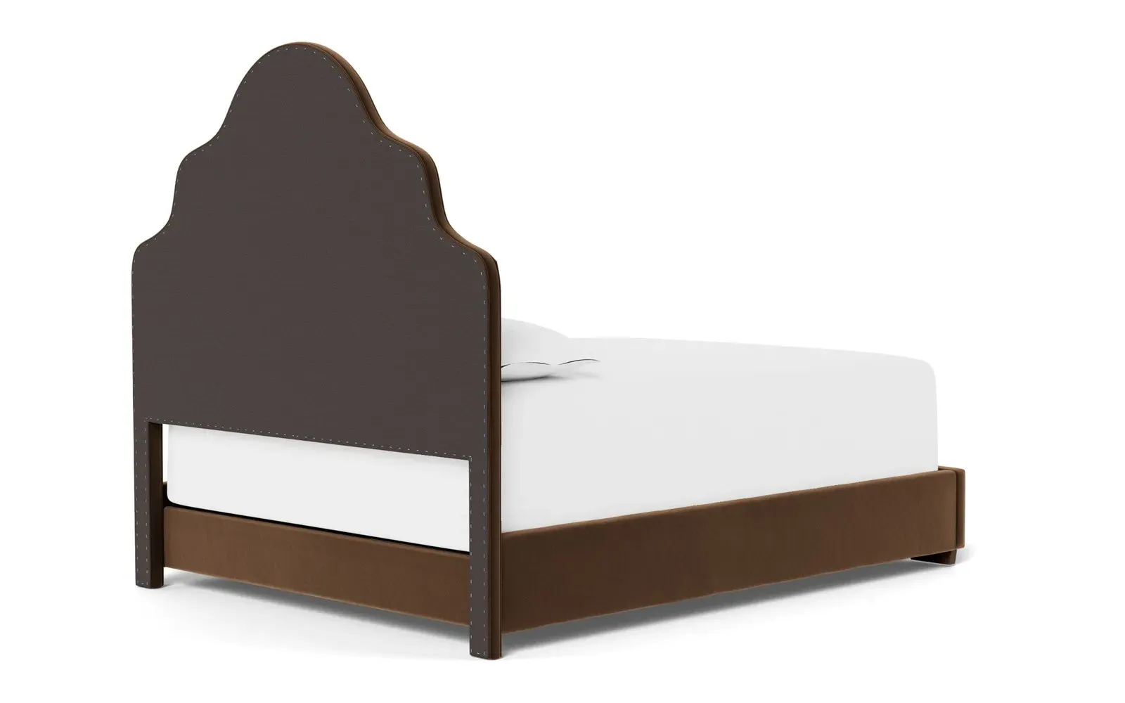 Aubriella Queen Size Bed Frame - Molasses, Velvet