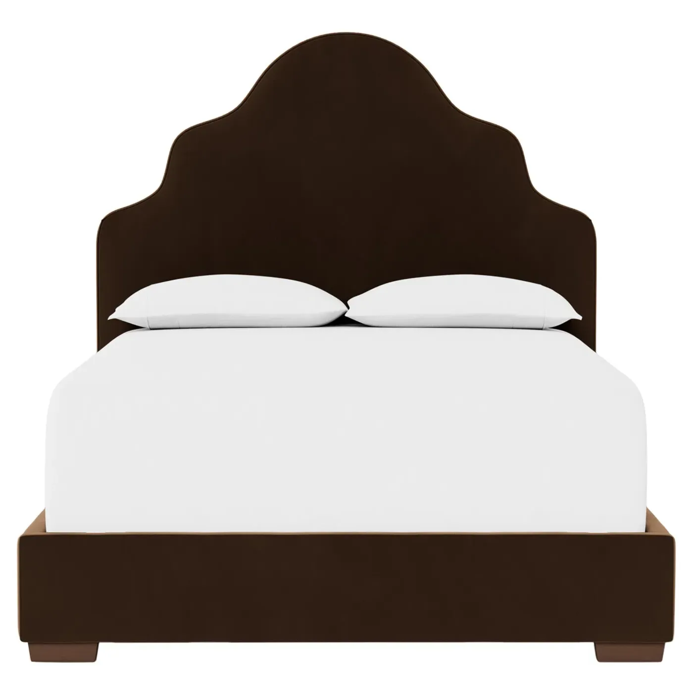 Aubriella Queen Size Bed Frame - Molasses, Velvet