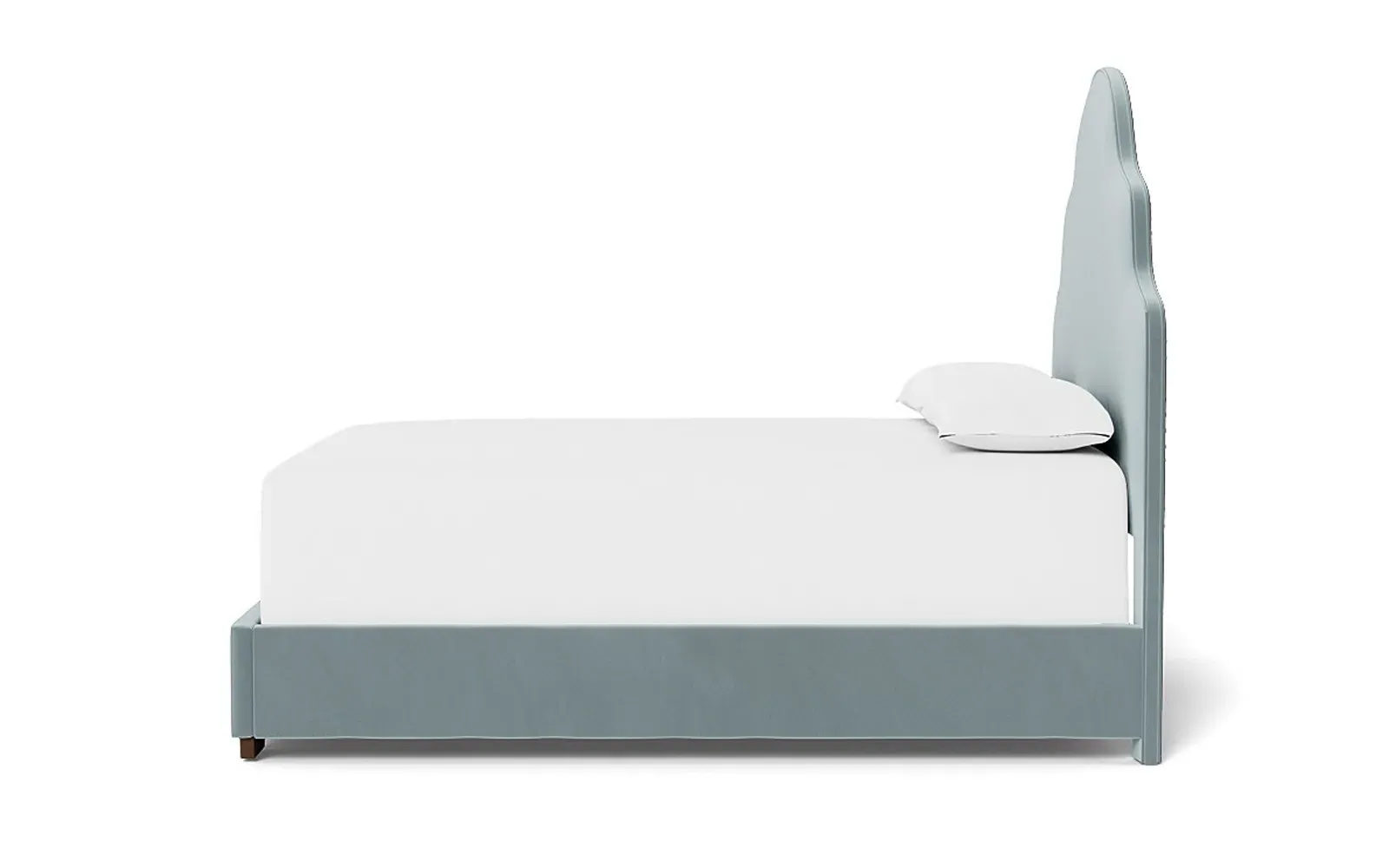 Aubriella Queen Size Bed Frame - Saltwater Blue, Velvet