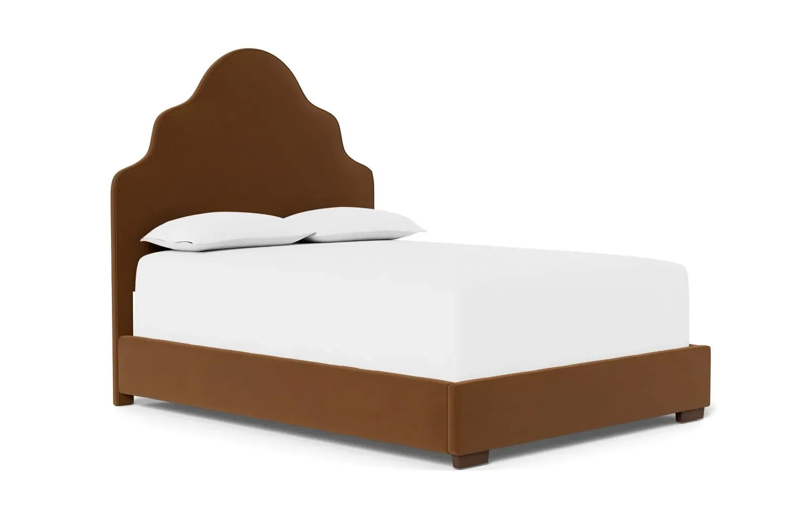 Aubriella Queen Size Bed Frame - Spice, Velvet