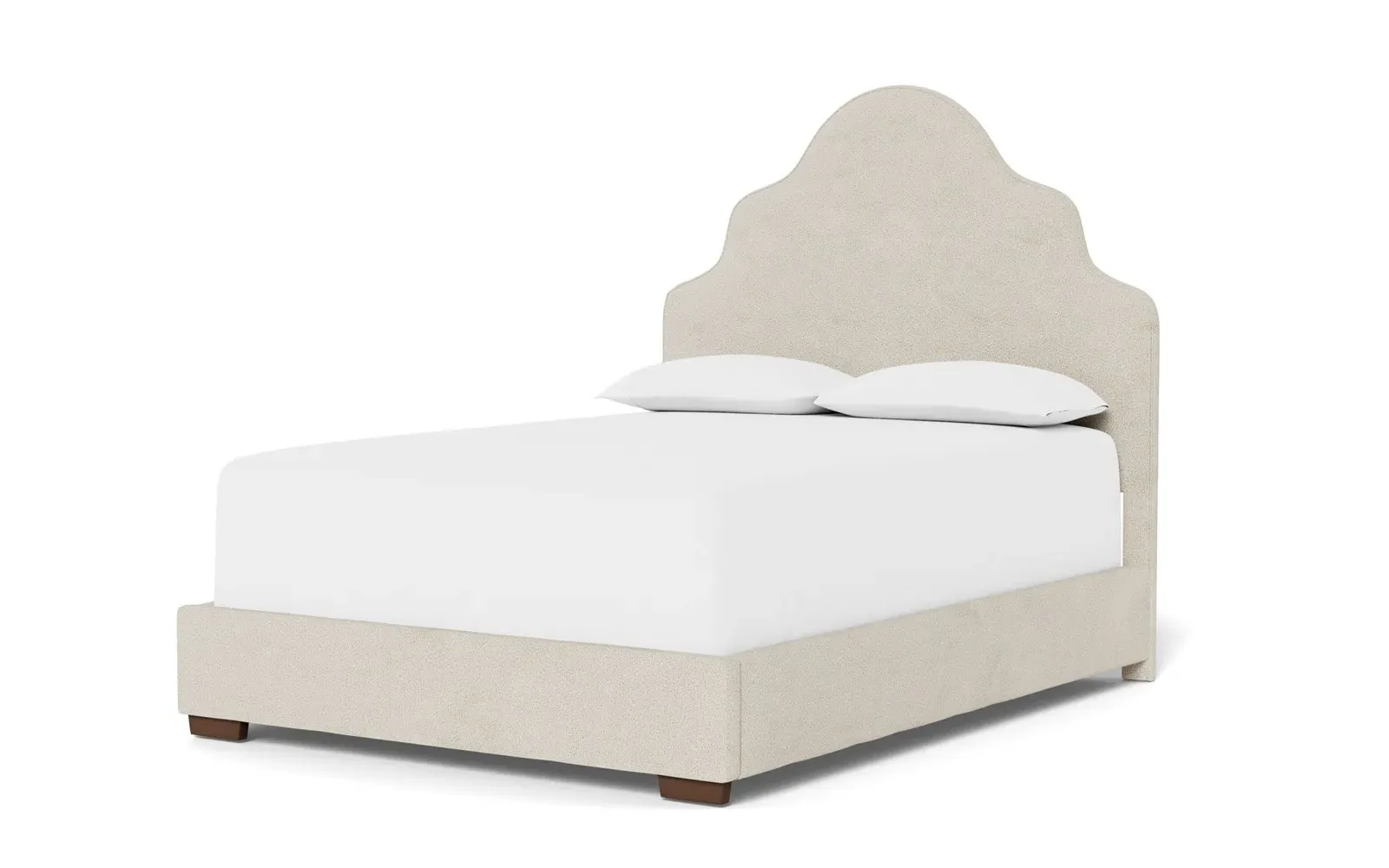 Aubriella Queen Size Bed Frame - Sugar Cookie, Boucle