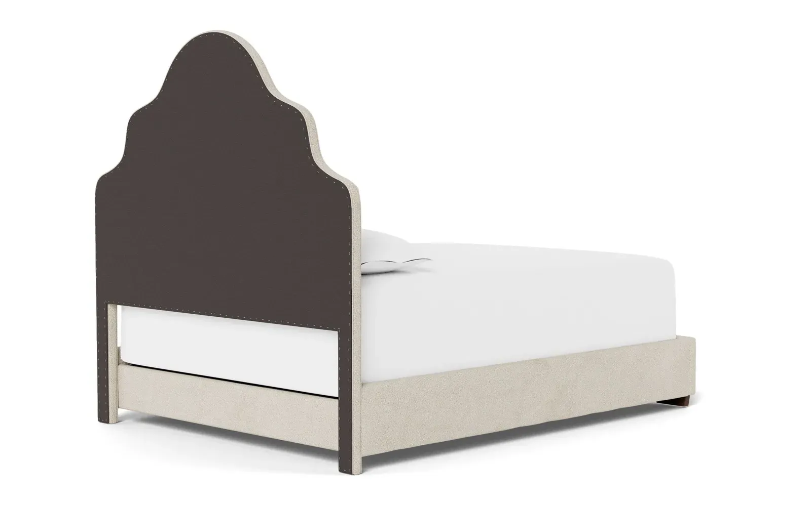 Aubriella Queen Size Bed Frame - Sugar Cookie, Boucle
