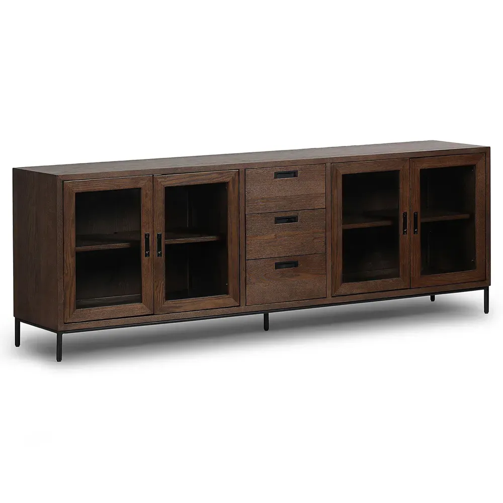 Audra Media Console with Storage - Brown, Oak