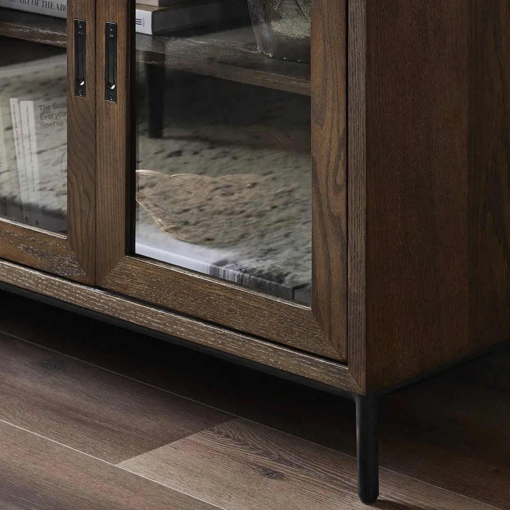 Audra Media Console with Storage - Brown, Oak