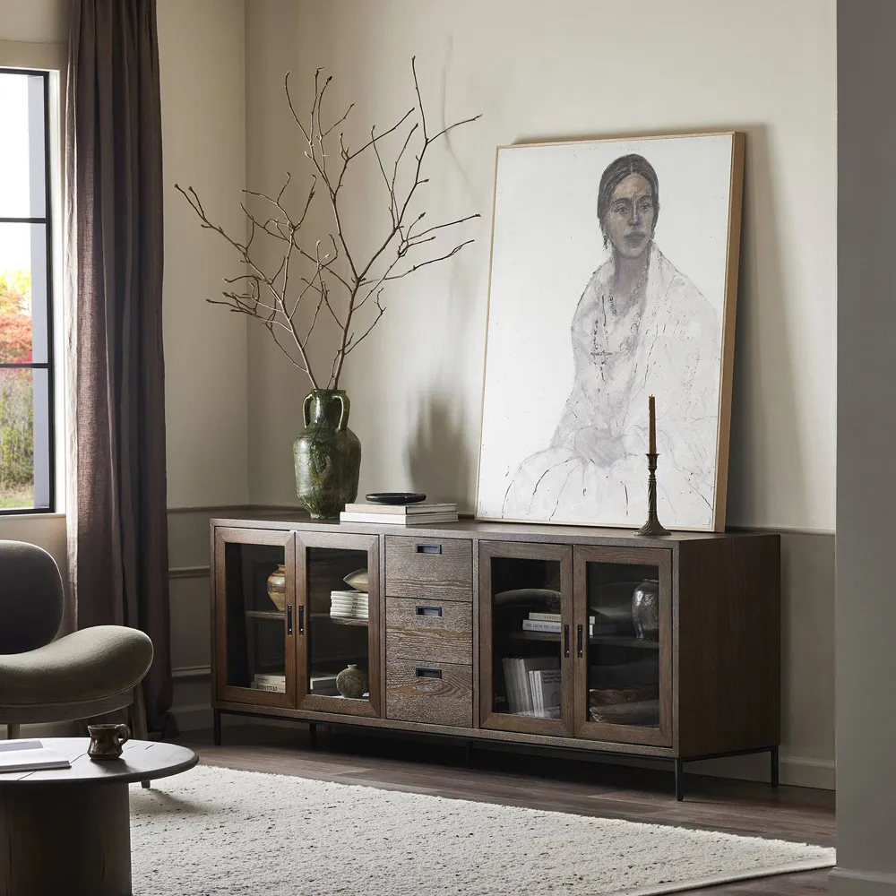 Audra Media Console with Storage - Brown, Oak