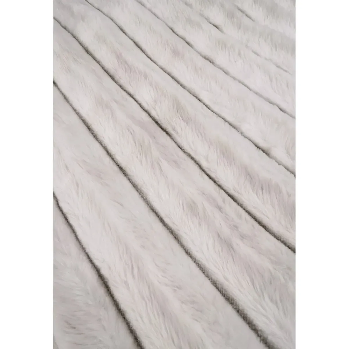 Audrey Faux Fur Throw Blanket - Ivory, Polyester
