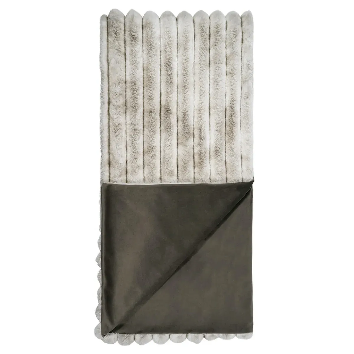 Audrey Faux Fur Throw Blanket - Sand, Polyester