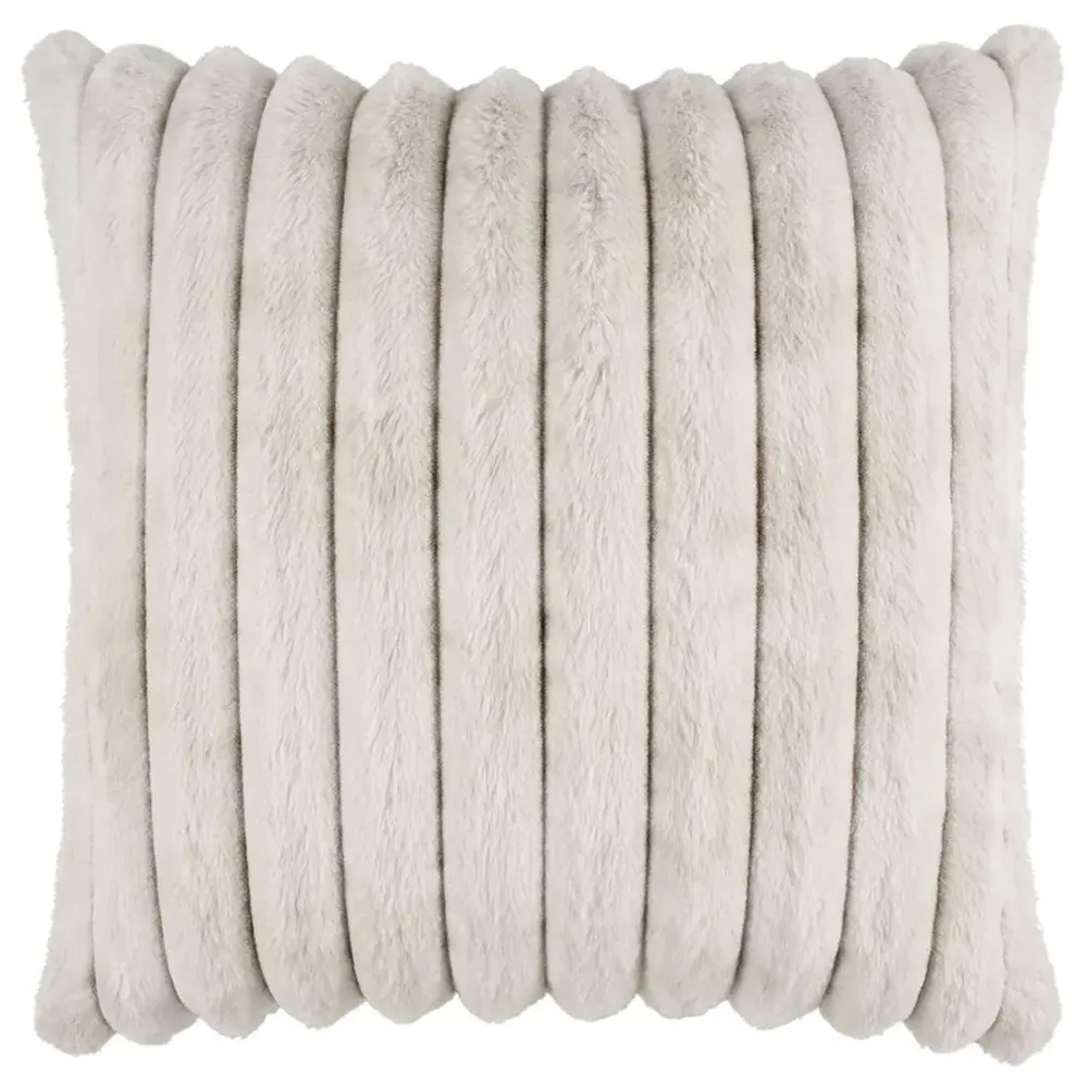 Audrey Faux Fur Throw Pillow - Ivory, Polyester image