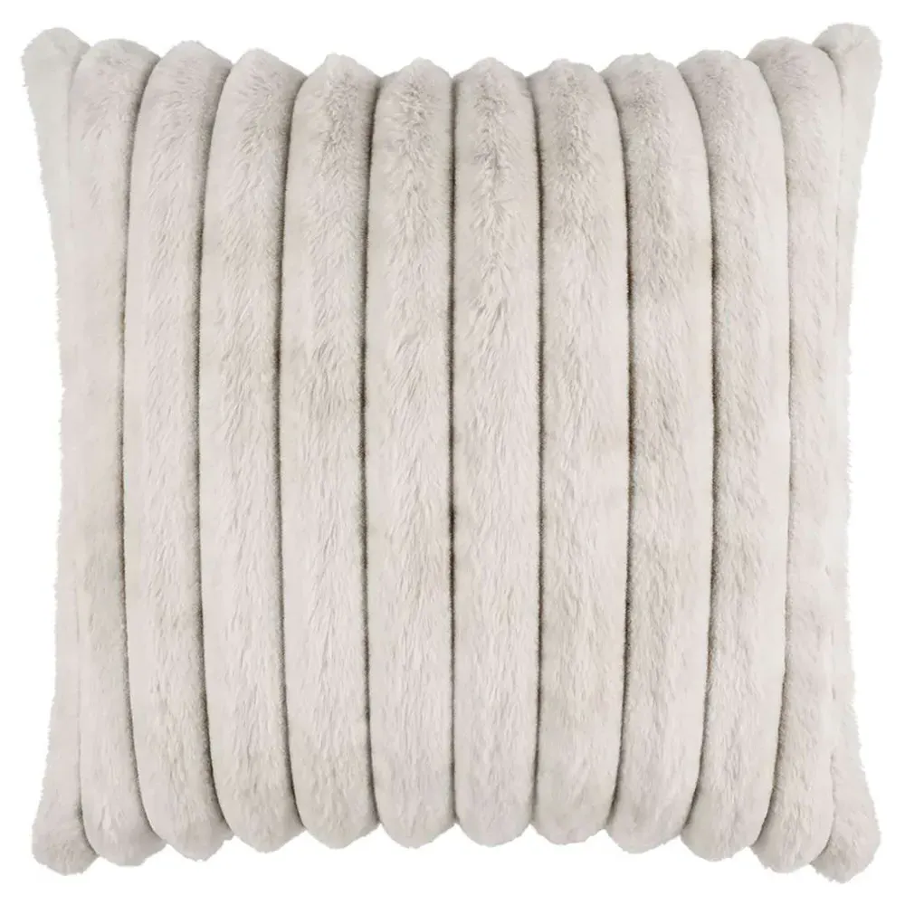 Audrey Faux Fur Throw Pillow - Ivory, Polyester