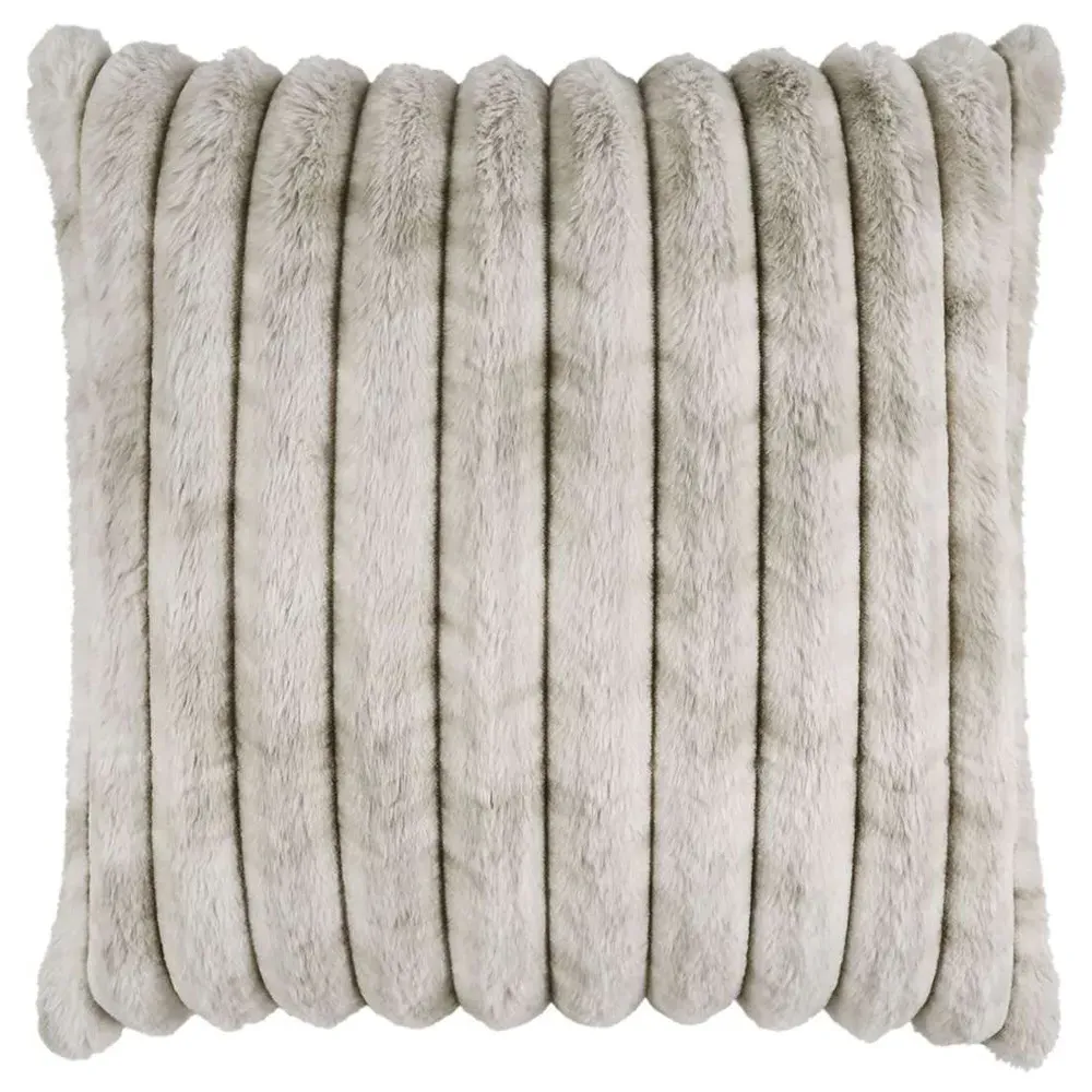 Audrey Faux Fur Throw Pillow - Sand, Polyester