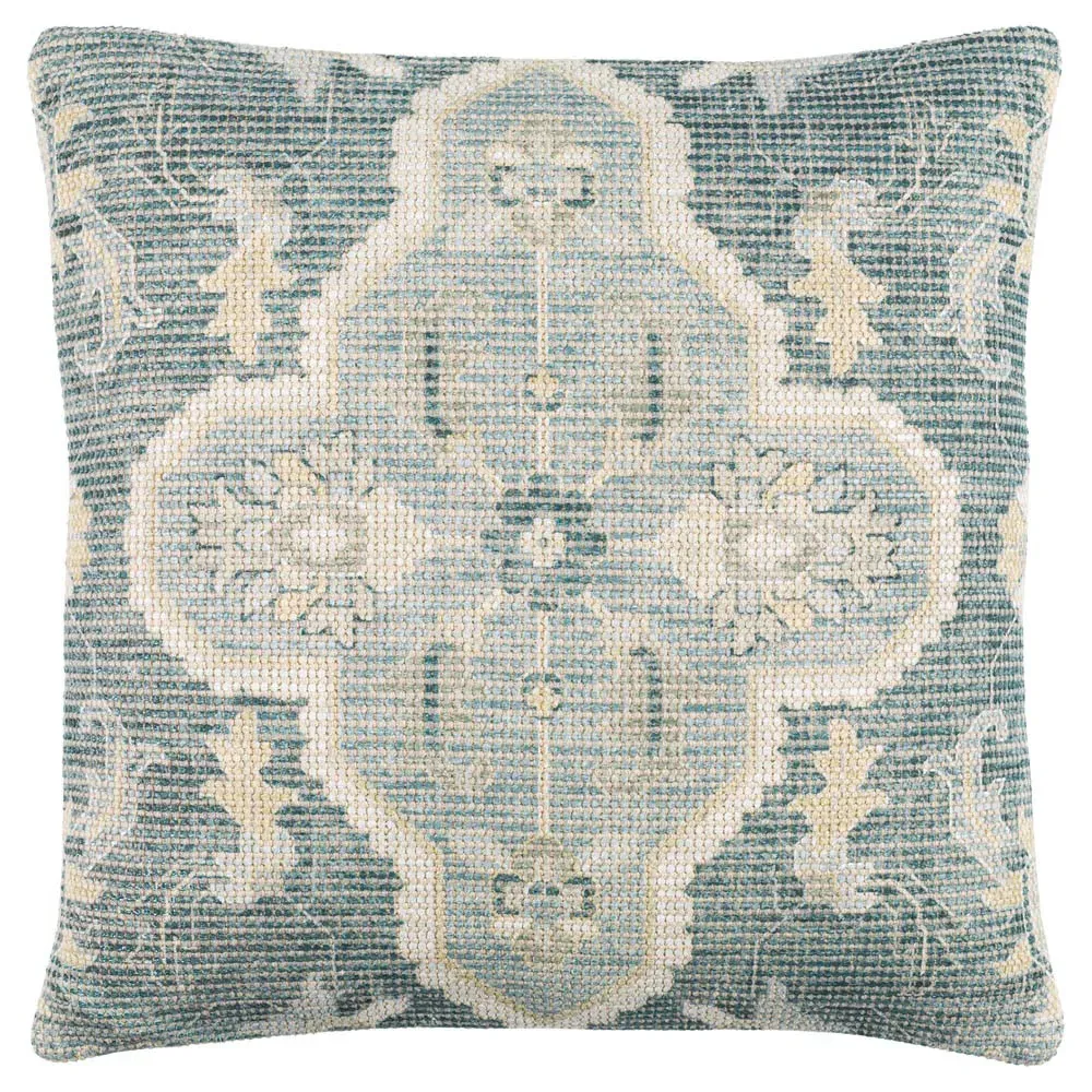 Audrey Floral Down Throw Pillow - Teal