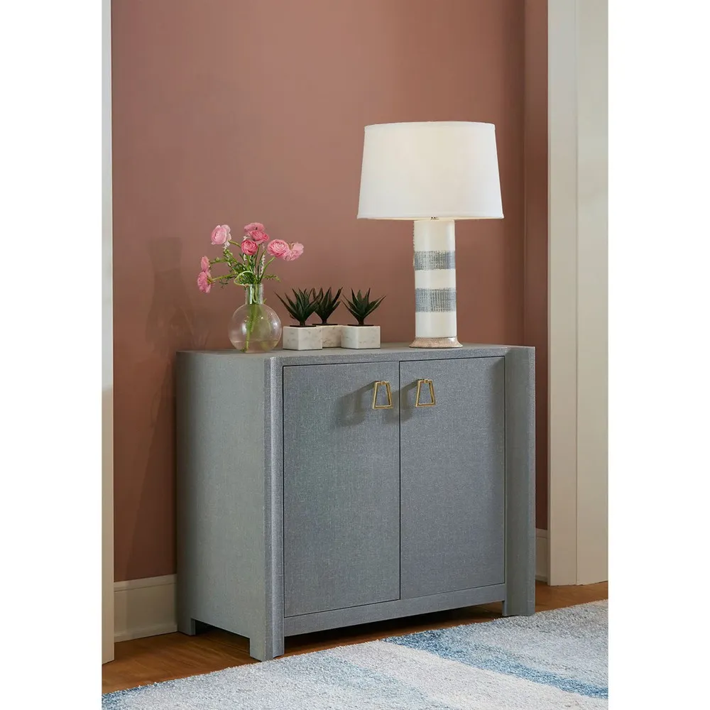 Audrey Media Cabinet - Grey, Linen