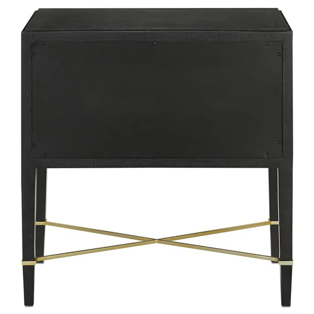 Audrina 2 Drawer Nightstand - Black, Solid Wood