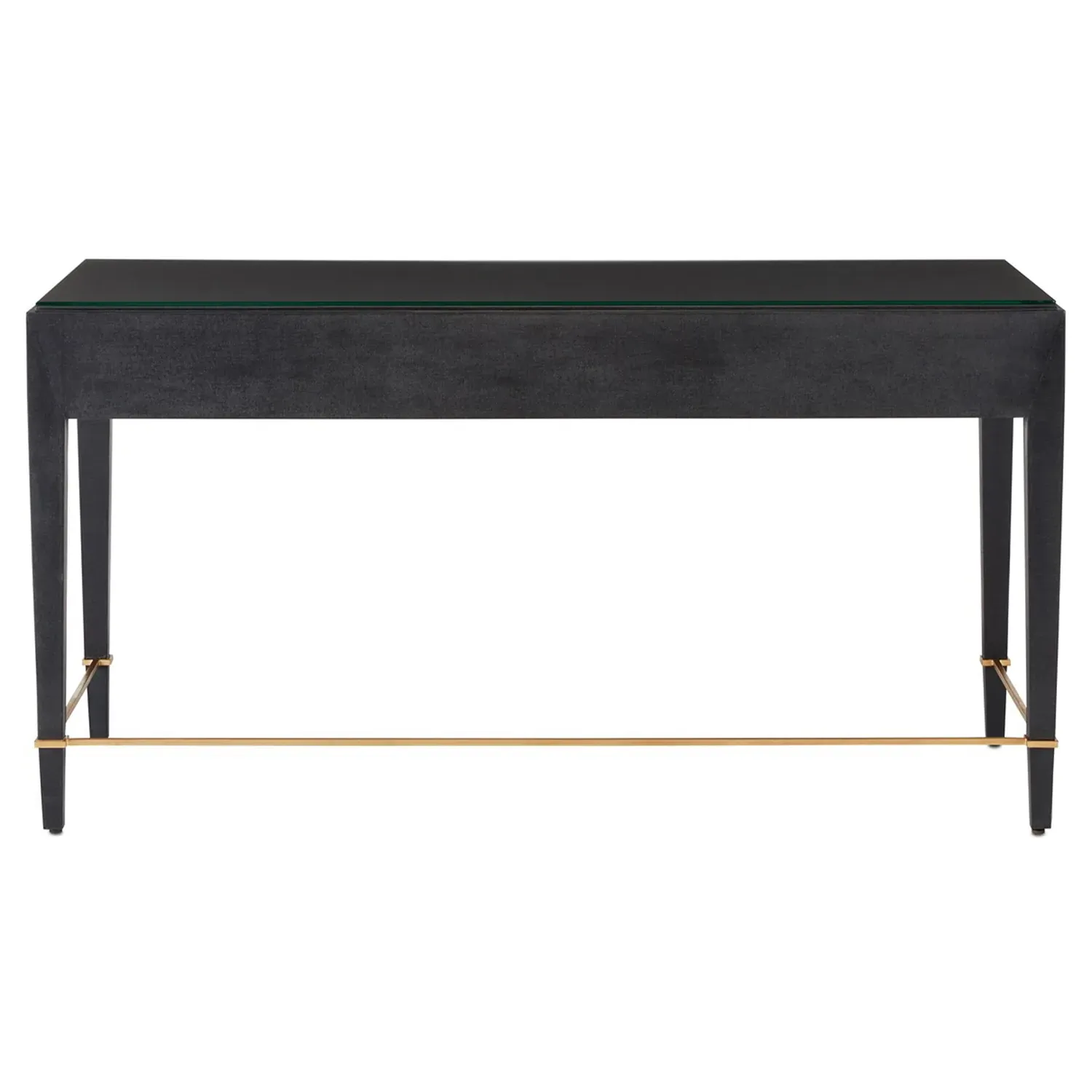 Audrina 3 Drawer Desk - Black, Mahogany Wood