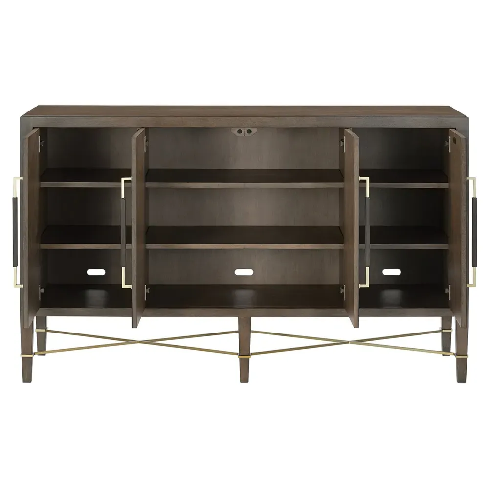 Audrina 4 Door Sideboard - Brown, Mahogany