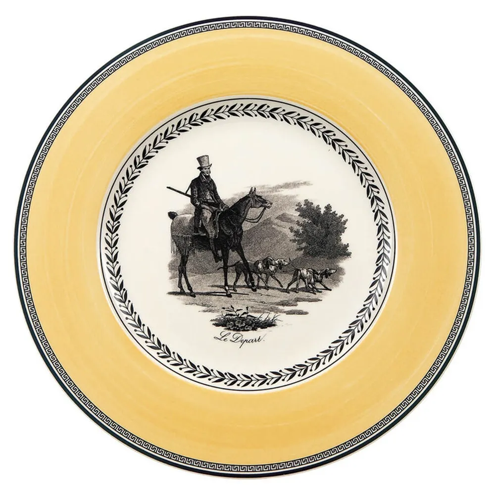 Audun Chasse Dinner Plate - Yellow, Porcelain