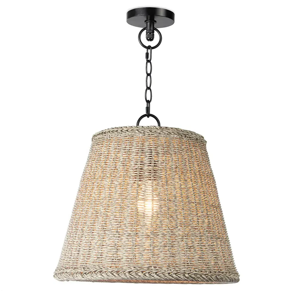 Augustine Large Rattan Wicker Outdoor Pendant - White