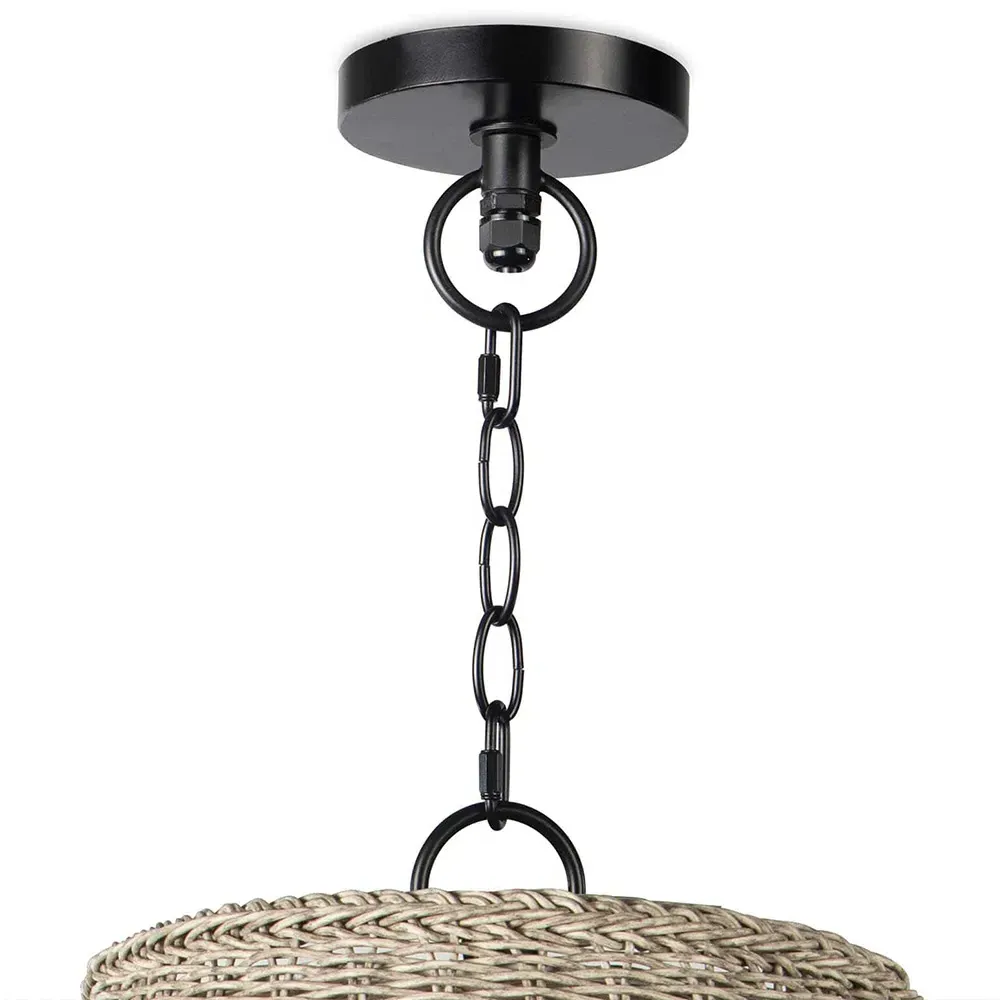 Augustine Large Rattan Wicker Outdoor Pendant - White