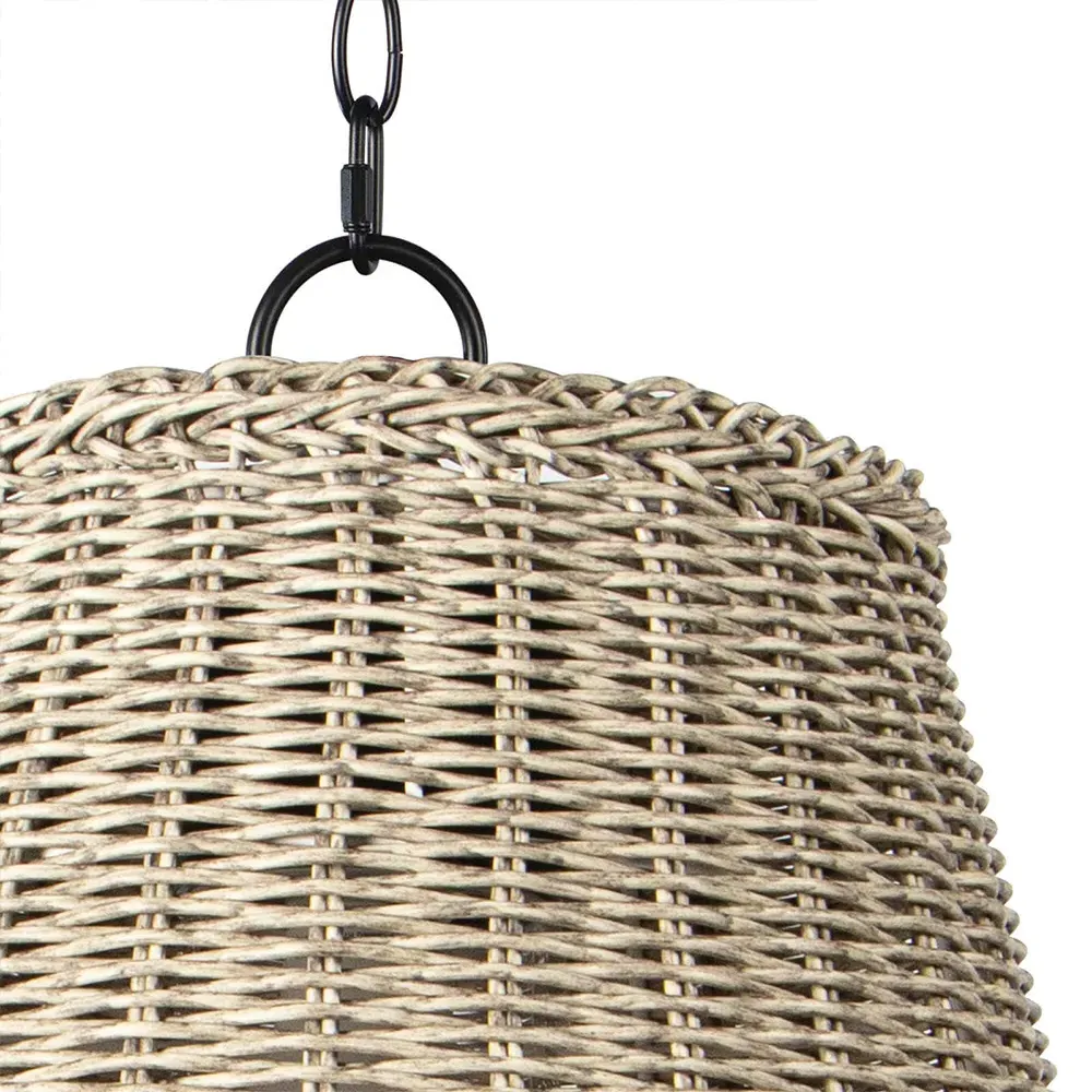 Augustine Small Rattan Wicker Outdoor Pendant - White