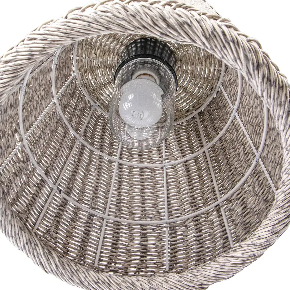 Augustine Small Rattan Wicker Outdoor Pendant - White