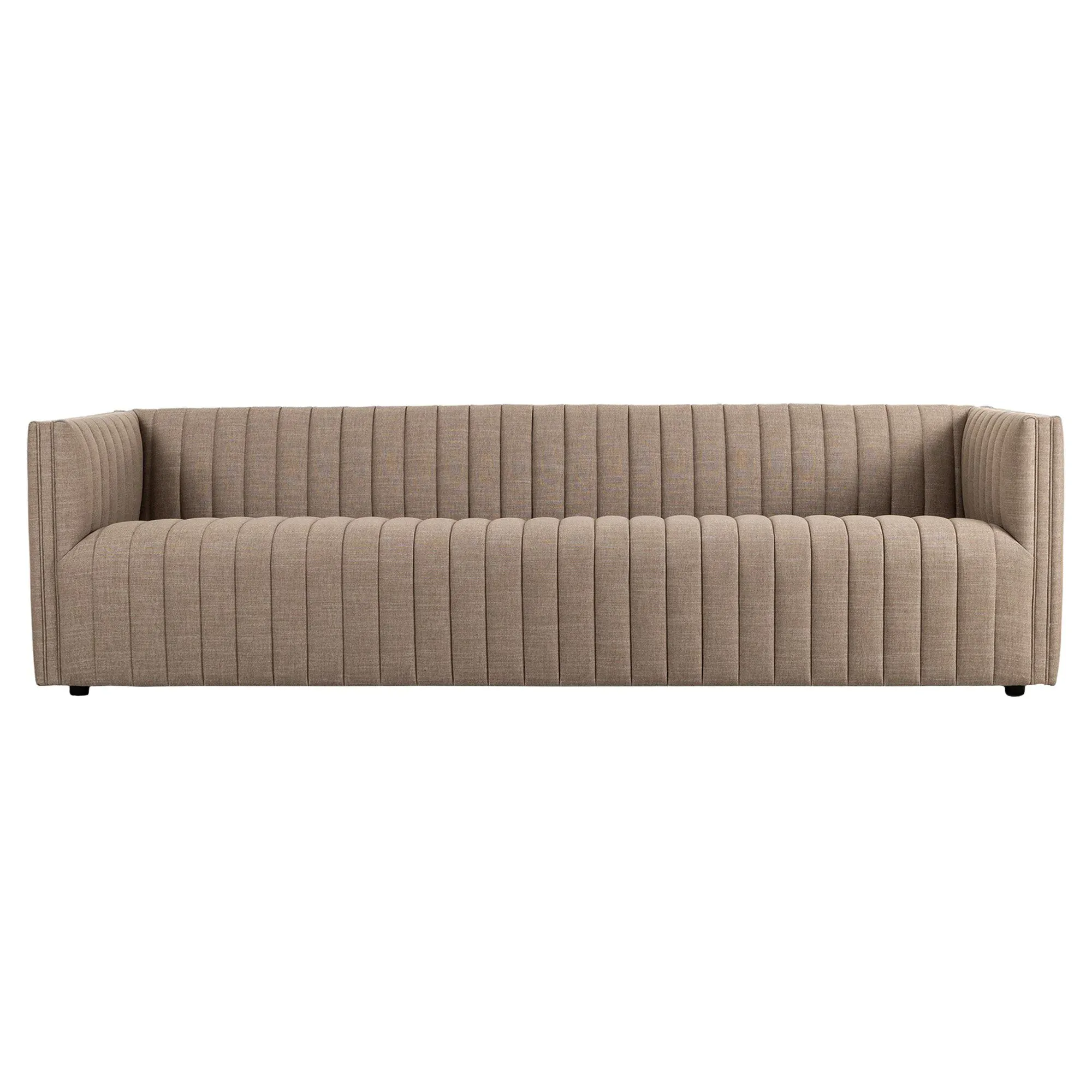 Augustine Tufted Sofa - Taupe, Crypton Performance Fabric