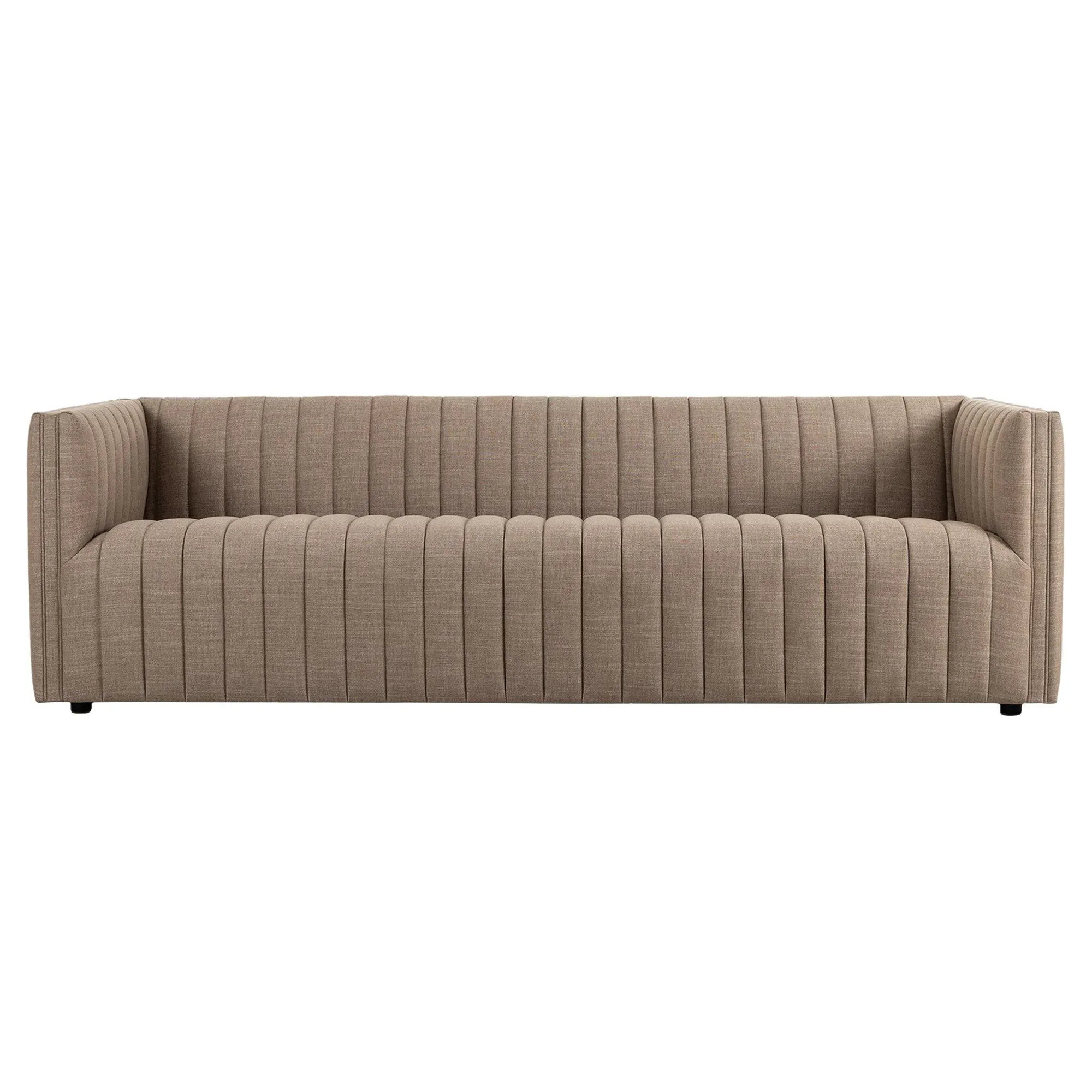 Augustine Tufted Sofa - Taupe, Crypton Performance Fabric
