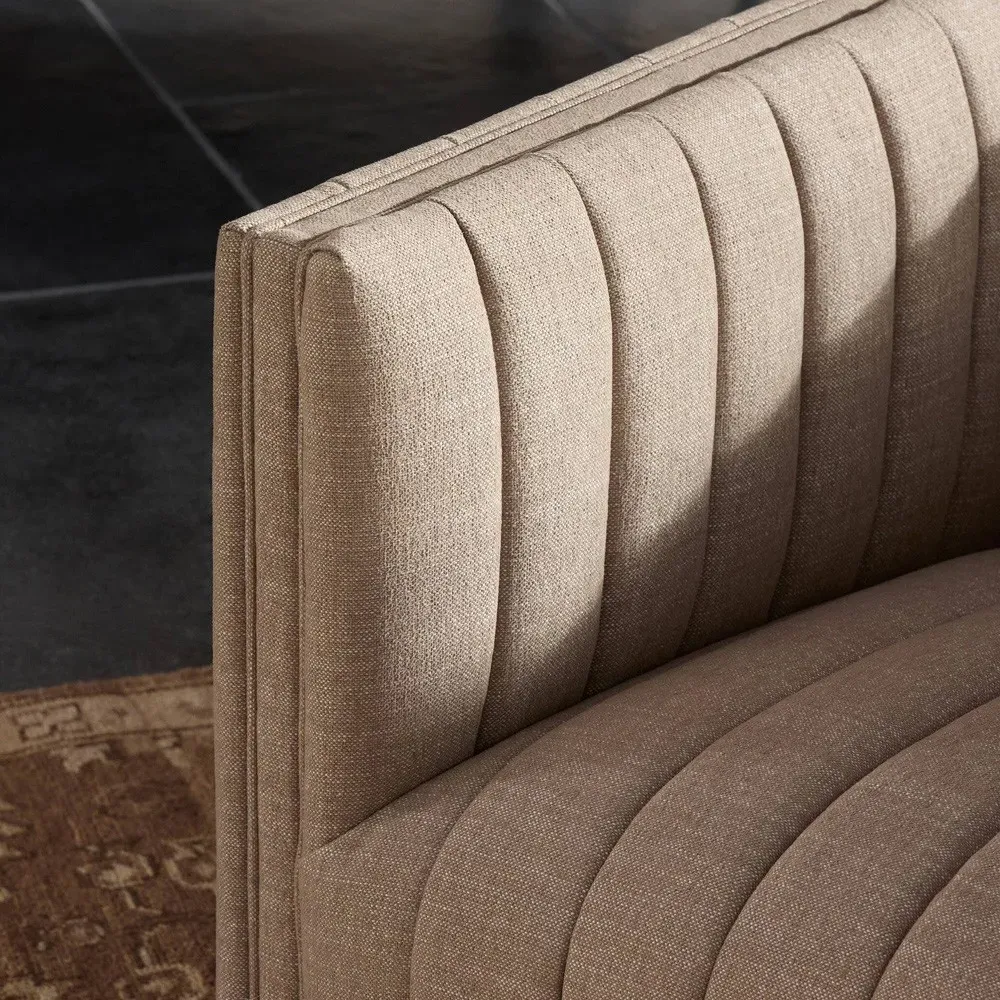Augustine Tufted Swivel Chair - Taupe, Crypton Performance Fabric