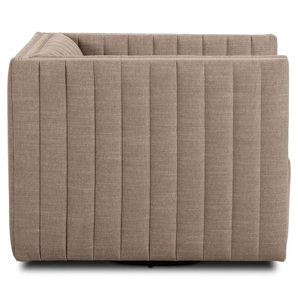 Augustine Tufted Swivel Chair - Taupe, Crypton Performance Fabric