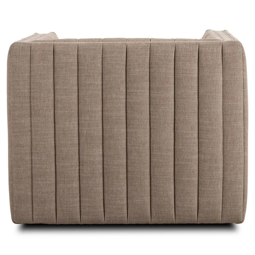 Augustine Tufted Swivel Chair - Taupe, Crypton Performance Fabric