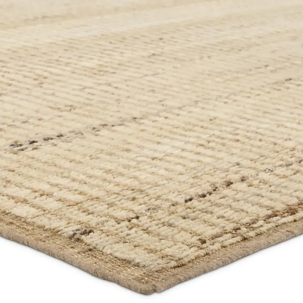 Aura Andar Striped Hand Knotted Rug Sample - Taupe, Wool