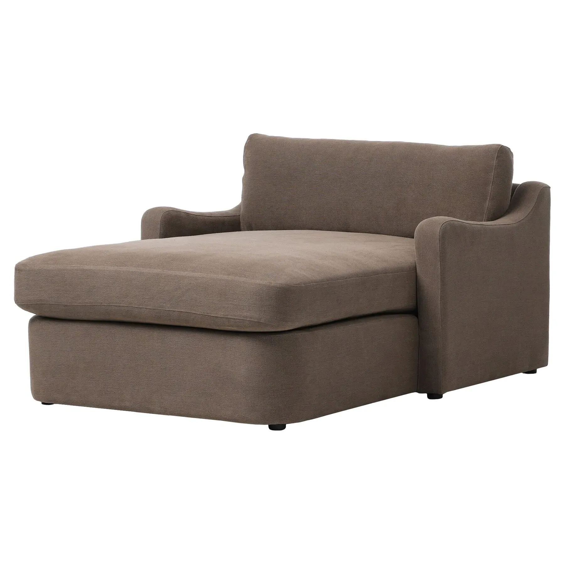 Aurelia Broadway Coffee Chaise Lounge - Coffee, Linen image