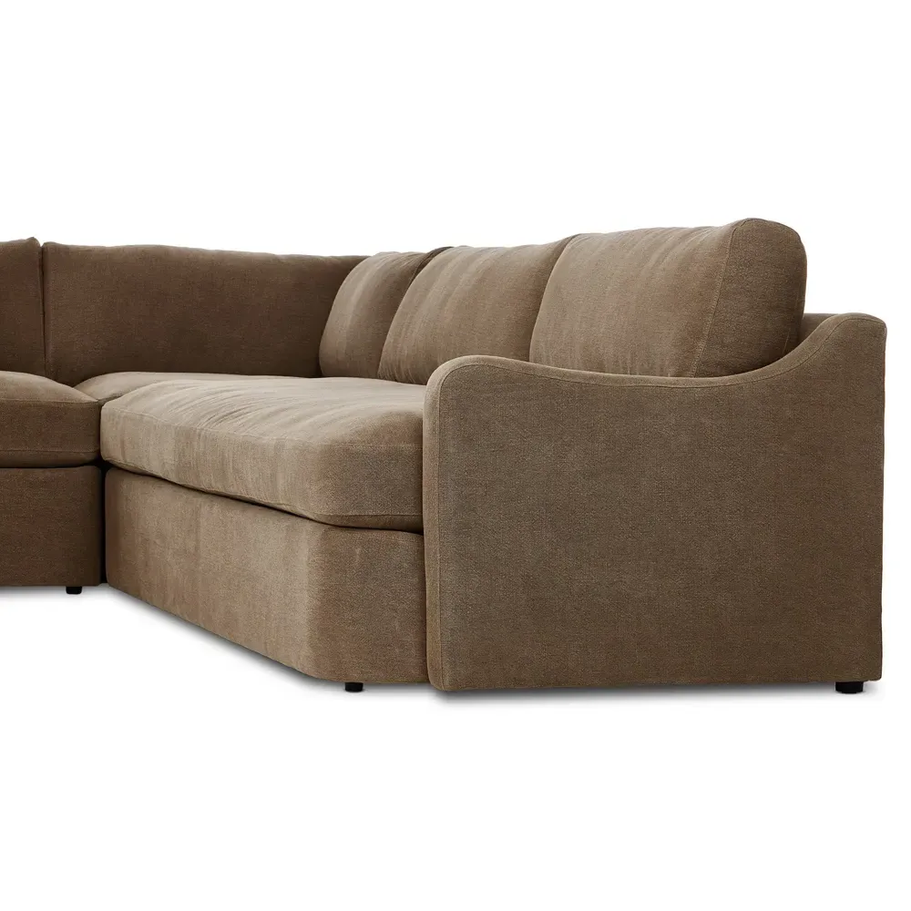 Aurelia Broadway Coffee Corner Sectional - Coffee, Linen