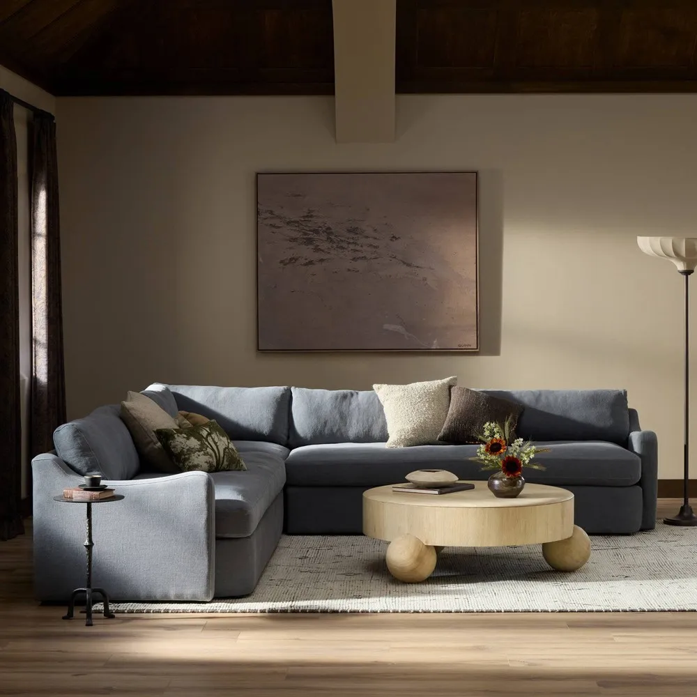 Aurelia Broadway Corner Sectional - Denim, Linen