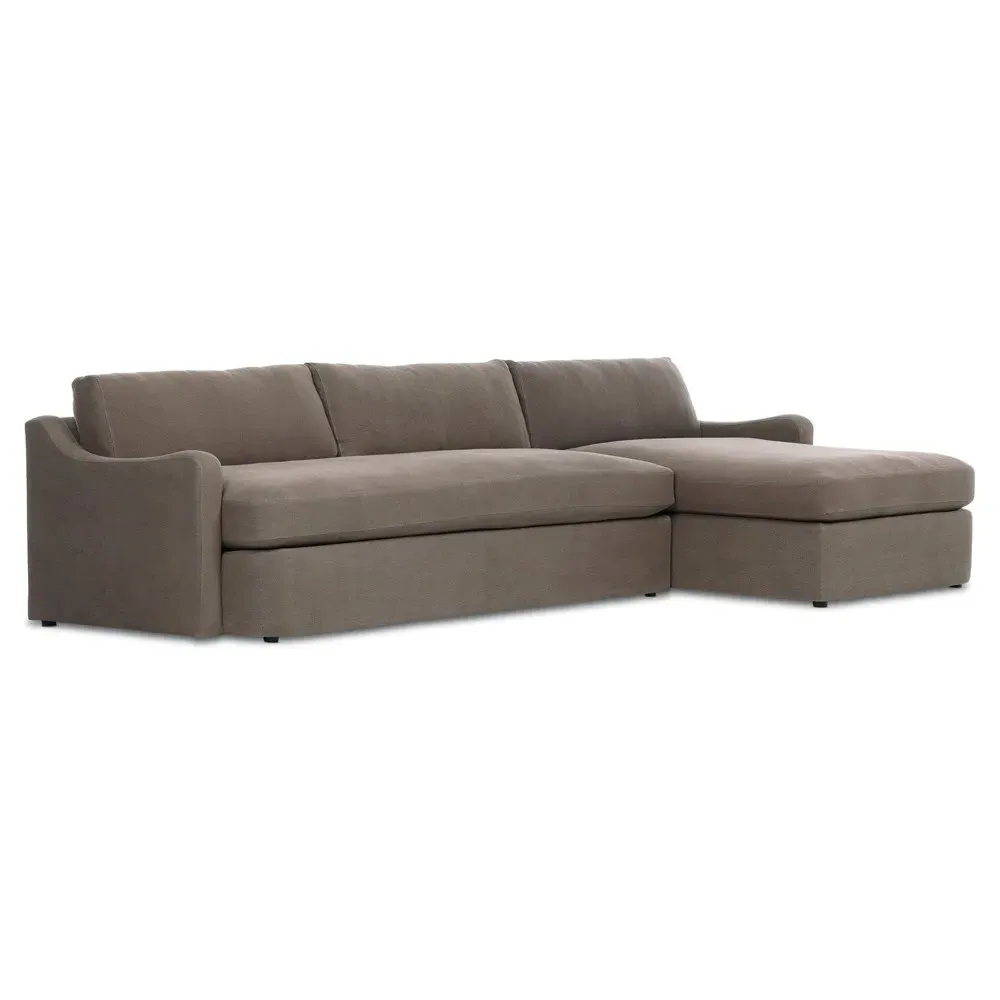 Aurelia Broadway Left Chaise Sectional - Coffee, Linen