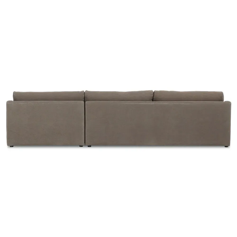 Aurelia Broadway Left Chaise Sectional - Coffee, Linen